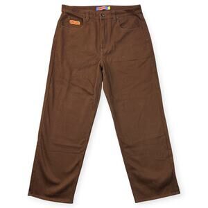 Empyre Relax Mens Jeans Relaxed Straight Leg 38x29 Brown Skater Baggy Y2K Street